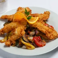 Fried frog legs in panko breadcrumbs